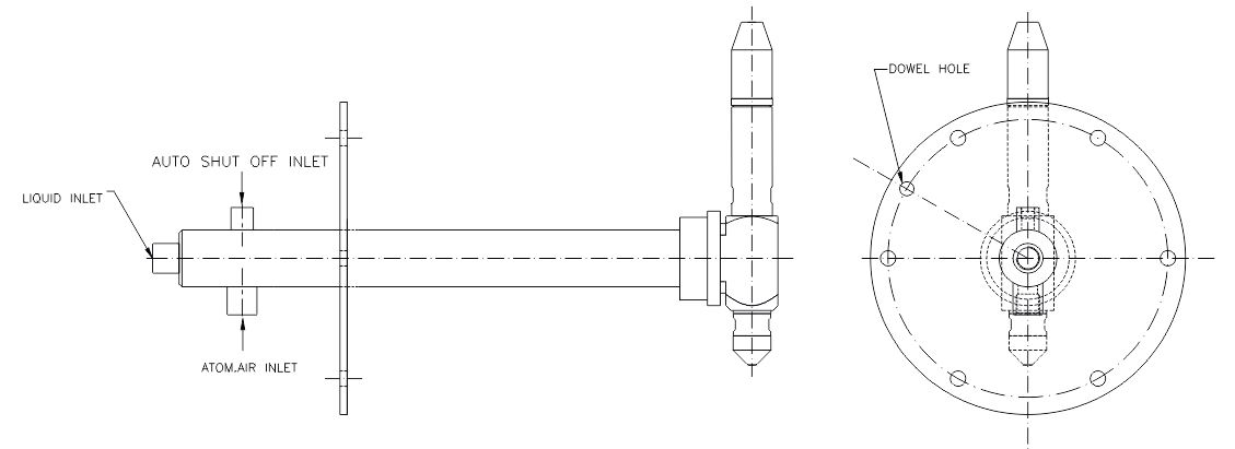 FBP Bottom Spray Nozzle / Lance, Bottom Spray Gun, Wurster Coating Gun ...